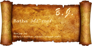 Batha József névjegykártya